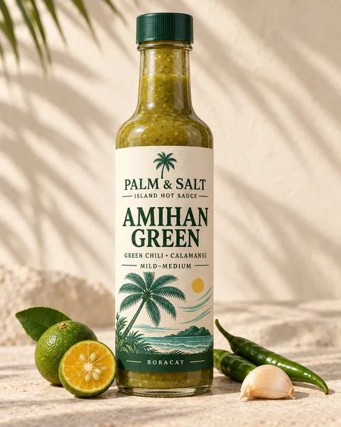 Amihan Green hot sauce bottle design
