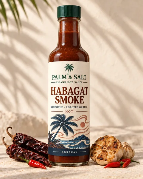 Habagat Smoke hot sauce bottle design