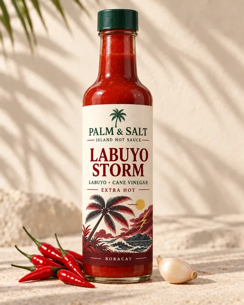 Labuyo Storm hot sauce bottle design