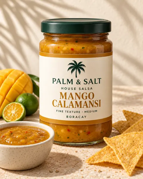 Mango Calamansi salsa jar design